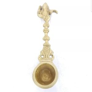 Brass Hindu Ganesha Offering Spoon